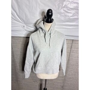 Lowrys Farm Womens Heather Gray Cotton French Terry Cropped Hoodie